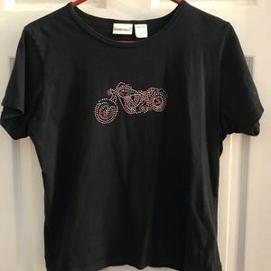 🔥Black tee shirt with motorcycle